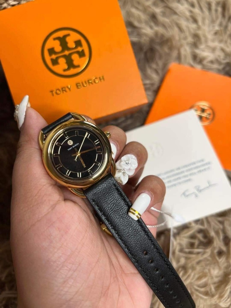 Gift Idea Tory Burch Ravello Black Leather Ladies Watch, Women's Fashion,  Watches & Accessories, Watches on Carousell