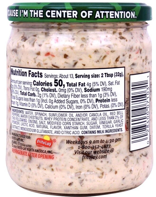 Tostitos Creamy Spinach Dip 425.2g (Category: Packaged & Instant Food) located in Manila. Submitted by rotalie (Listing ID 1182486082, Image 2). Description: Tostitos Creamy Spinach Dip 425.2g #inManila #inQC #inMandaluyong #inMakati #inTaguig #inPasig #inMarikina #inCainta #inAntipolo Delivery thru Lalamove or Grab express c/o buyer from Sampaloc Manila. Payment via bank transfer or GCash before shipping :) For further inquiries, pls call us 091