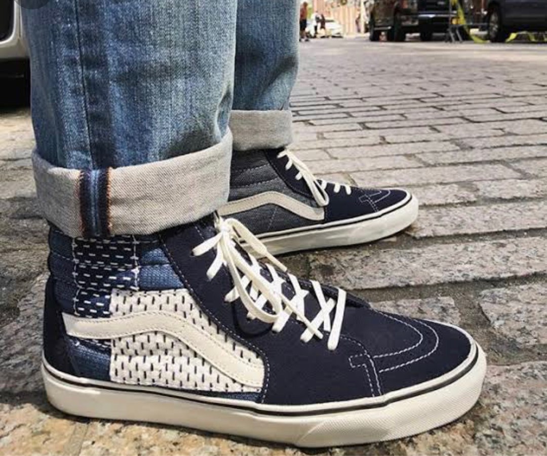 Vans sk8 hi cheap patchwork denim