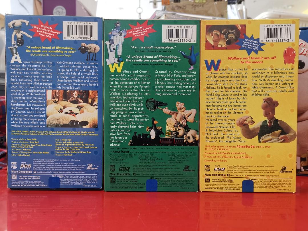 (VHS) WALLACE & GROMIT 3 TAPE BOX SET, Hobbies & Toys, Music & Media