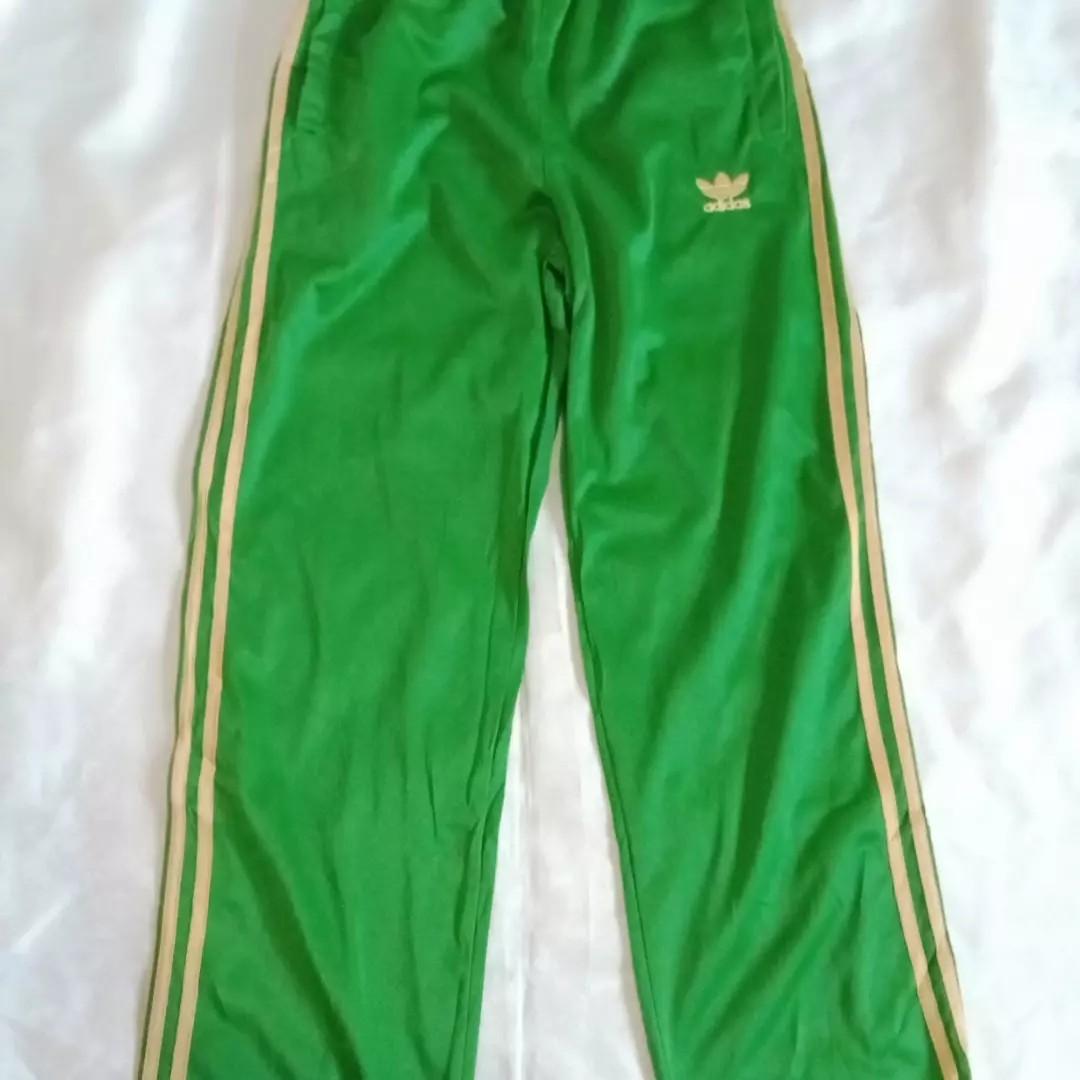 ADIDAS TEAR AWAY PANTS GREEN, Men's Fashion, Bottoms, Trousers on Carousell