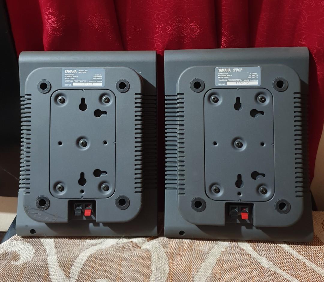 Yamaha NS-E102 Speaker Pair 1992 Released (Category: Soundbars, Speakers & Amplifiers) located in Manila. Submitted by racz03 (Listing ID 1182325217, Image 2). Description: Yamaha NS-E102 Speaker Pair, 1992 Released, Made in Japan, Price that time is around 20,000 yen. (Selling Price 3,500) 50 watts Nominal input 100 watts music input Impedance 6 ohms In Good Condition Slim Type Speaker. 10 cm cone woofer 3 cm cone Tweeter.