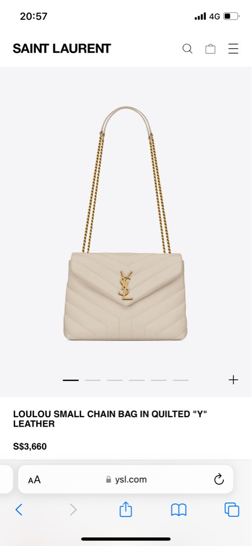 YSL LOULOU SMALL BLANC VINTAGE (CREAM COLOUR), Luxury, Bags & Wallets ...