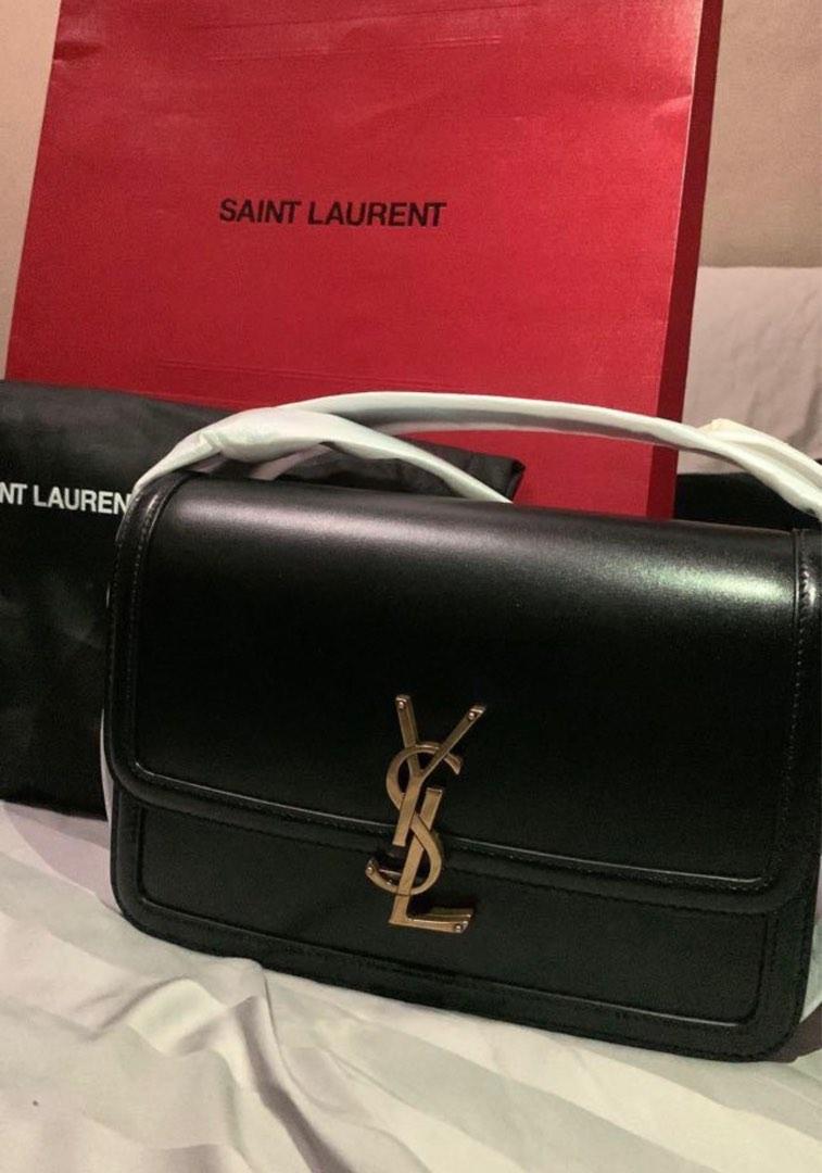 YSL Solferino Medium Satchel in Box Saint Laurent Leather Black