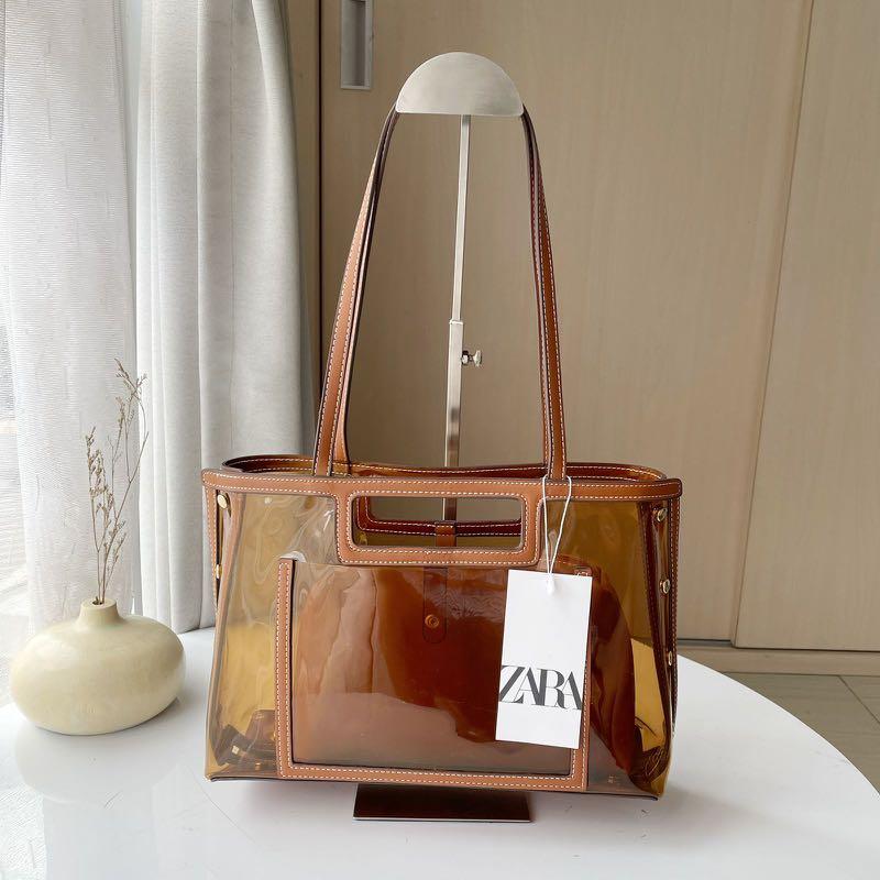 Zara clear tote bag Fesyen Wanita Tas Dompet di Carousell