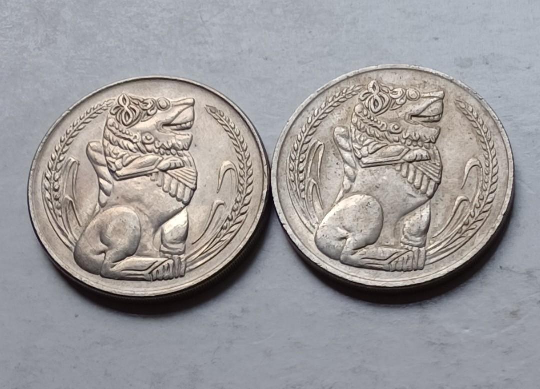 新加坡1969年1元硬幣共2枚（品相實物如圖）, 興趣及遊戲, 收藏品及紀念品, 錢幣- Carousell