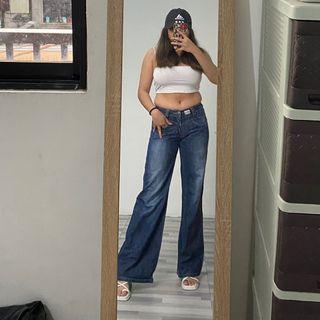26”-27” Low-waist Denim Wide Leg Jeans