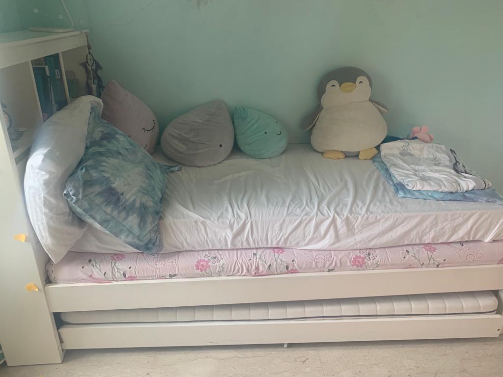 Kids bed Single bed with pull out trundle, Babies & Kids, Baby Nursery