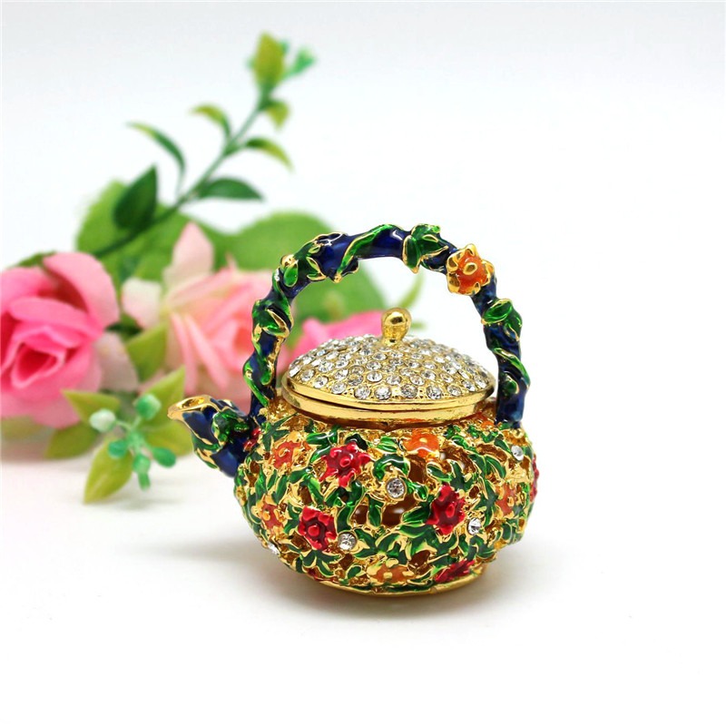 Accessory Teapot Jewelry Box For Display On Clear Glass