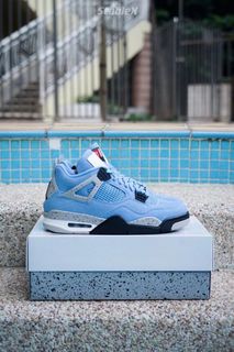 White and blue deals jordan retro 4