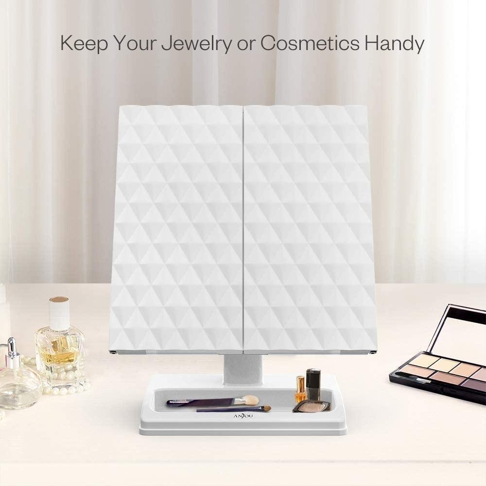Anjou Makeup Mirror Magnification 1X,2X,3X,10X, Lighted Vanity Mirror