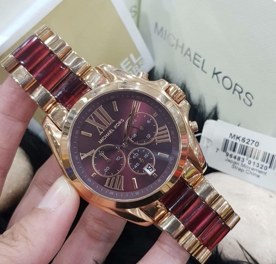 Maroon michael kors watch outlet