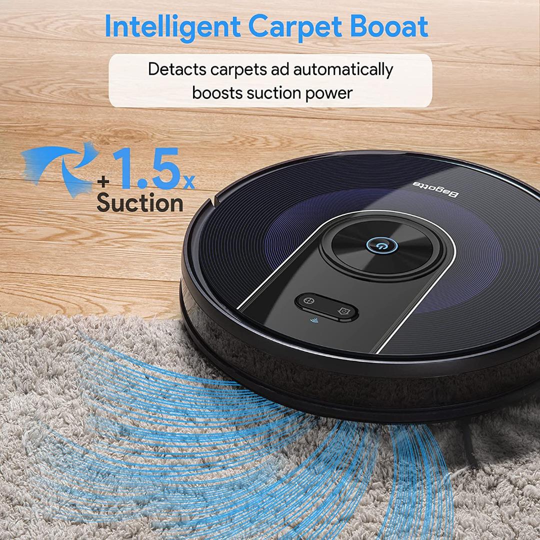 Bagotte BG800 Robot Vacuum Cleaner, WiFi Connection Mapping, 2200Pa