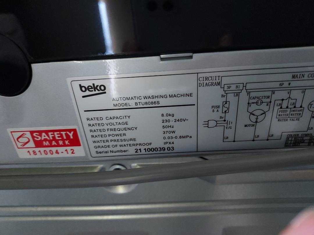 Beko 8kg Top Load washing machine ("NEW SET" reject from customer due