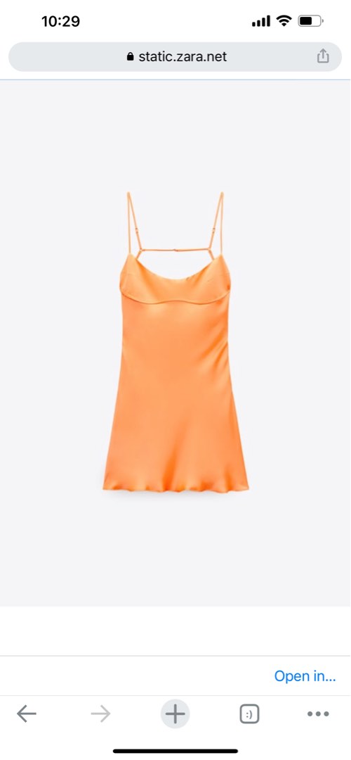 zara tangerine satin dress zara tangerine orange yellow satin effect sleeveless a line dress rsv  Size:S Livraison disponible <3