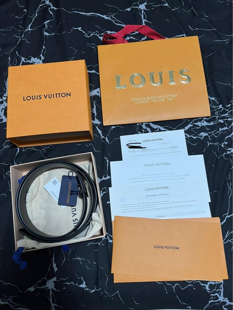 Leather belt Louis Vuitton Blue size Not specified International in Leather  - 26167966