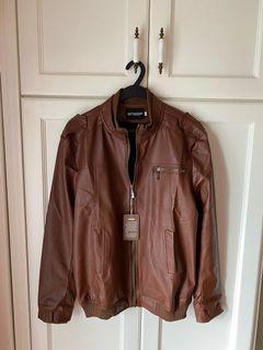 Brand New Men’s Motorbike PU Leather Jacket Slim Fit  Brown Colour 