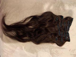 Brown human hair extensions 8pc