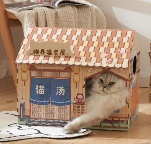 Cardboard cat playhouse sales