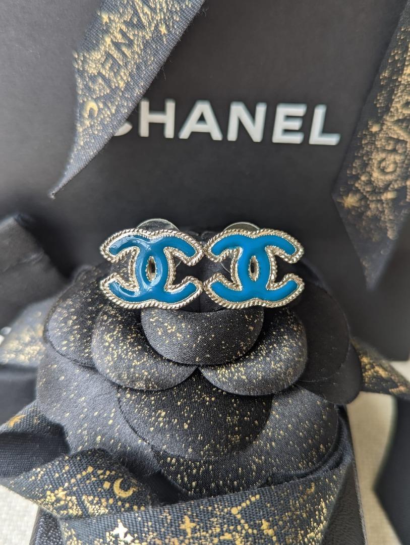 Chanel hotsell blue earrings