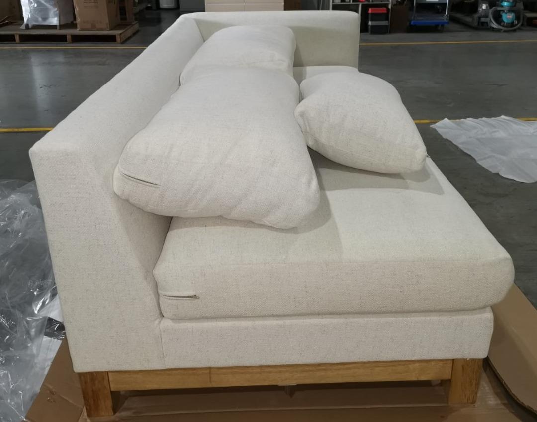 Crate & Barrel BREEZY Pacific Bench Right Arm Sofa with Wood Legs