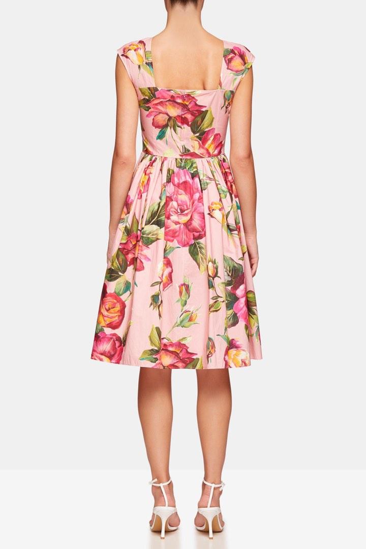 Dolce and gabbana outlet pink rose dress