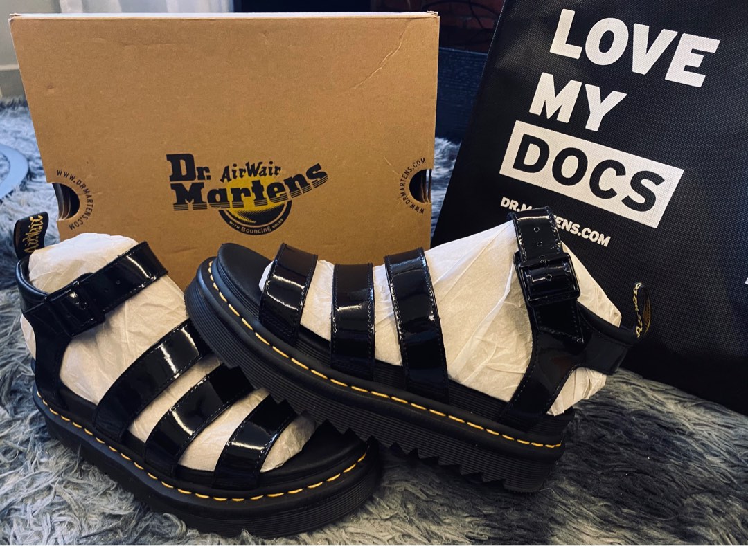 Doc Martens Blaire Patent Sandals New Dr Martens Blaire Patent