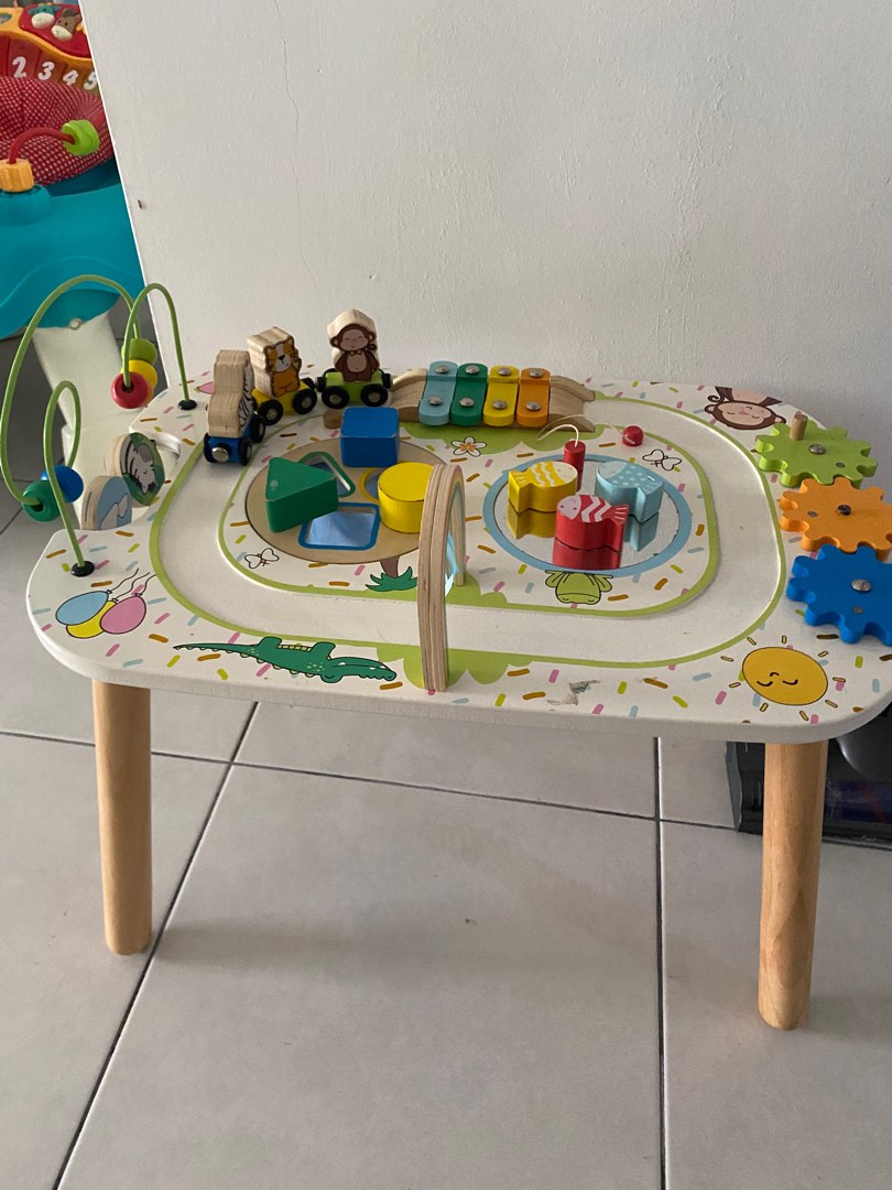 ELC Wooden Activity Table Babies Kids Infant Playtime on Carousell