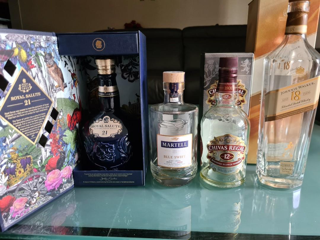 Empty Whisky Bottles, Food & Drinks, Beverages on Carousell