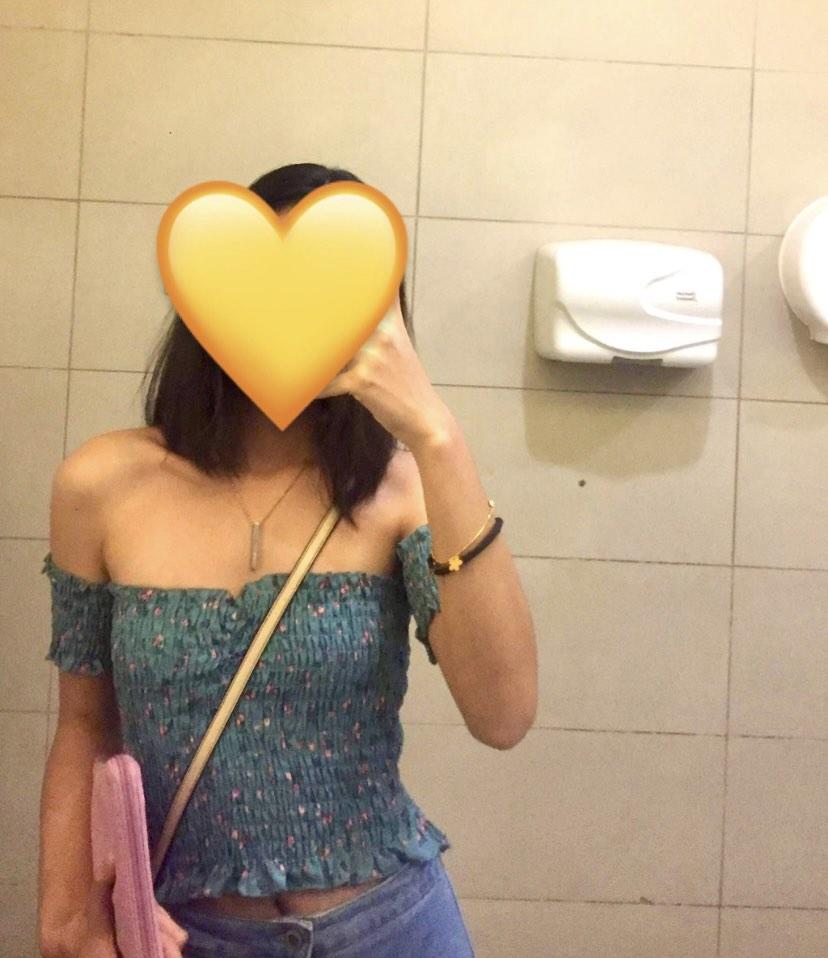 Floral smocked off shoulder top (Category: Blouses) located in Cebu City. Submitted by declutter_fashion (Listing ID 1185937900, Image 2). Description: -RFS: need funds -used but not abused -bought from ig shop -pads not included.