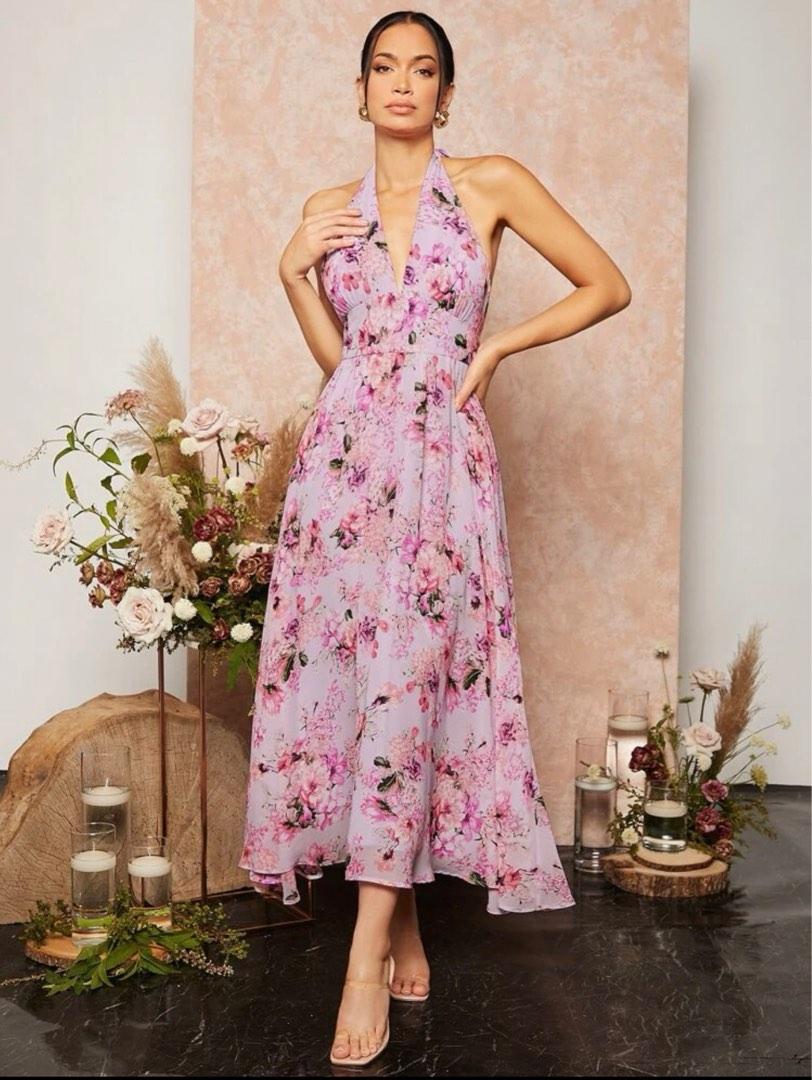 Floral sleeveless summer maxi chiffon dresses 5018