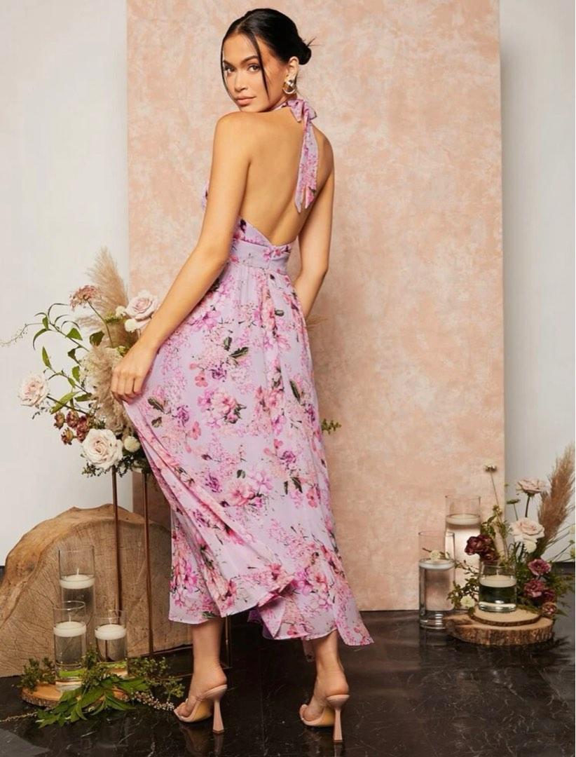 Floral sleeveless summer maxi chiffon dresses 5018