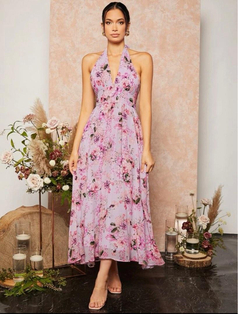 Floral sleeveless summer maxi chiffon dresses 5018