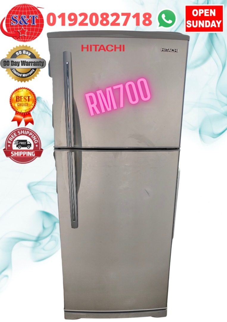FRIDGE DOUBLE DOOR HITACHI SILVER, TV & Home Appliances ...