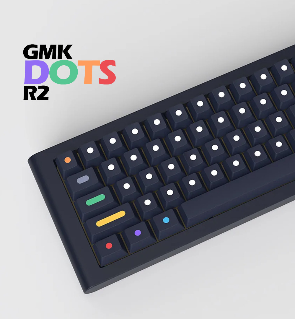 カスタムキーボードGMK dots light R2 キーキャップ  + デスクマット