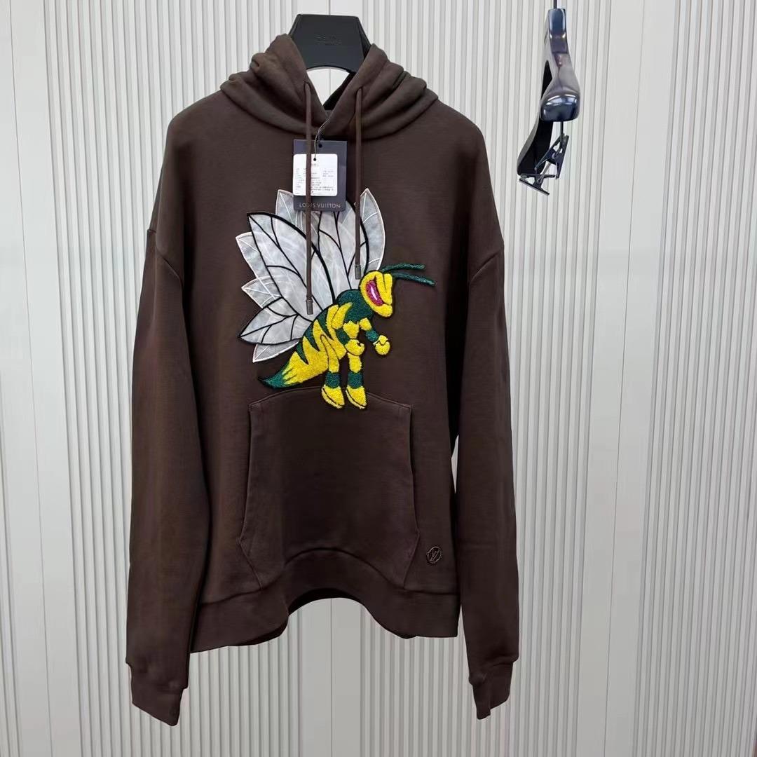 Graphic Bee patch LV Hoodie, Men 