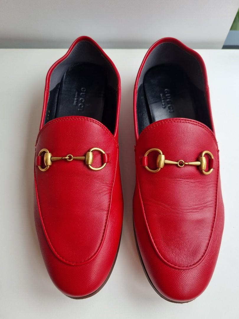 Red gucci hotsell loafers women's