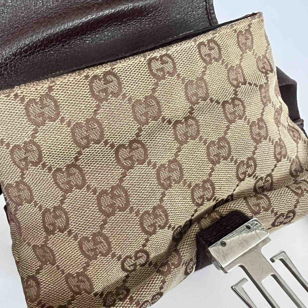 Gucci Monogram Canvas Brown Belt Bag. Made in Italy., Luxury, Bags