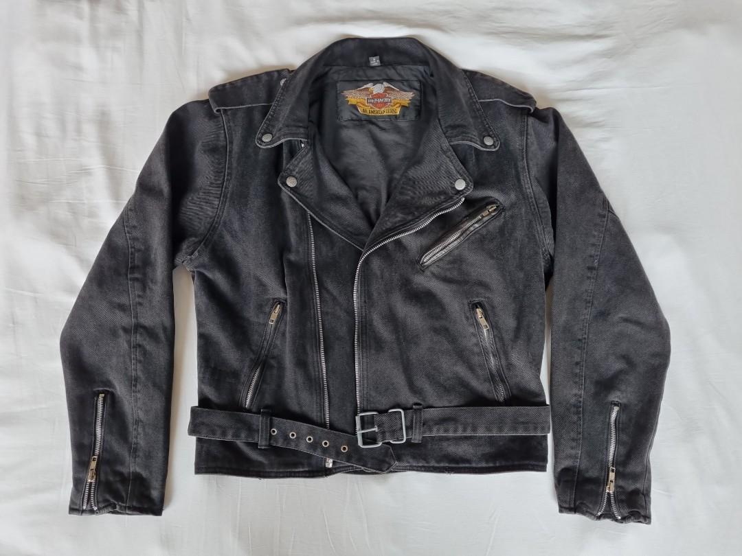 Harley davidson black jean store jacket