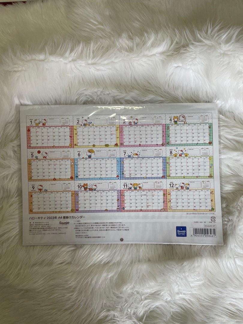 Hello Kitty Wall Calendar 2023, Hobbies & Toys, Stationary & Craft