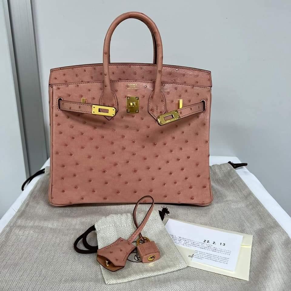 Hermès Ostrich Birkin 25 - Neutrals Handle Bags, Handbags - HER559619