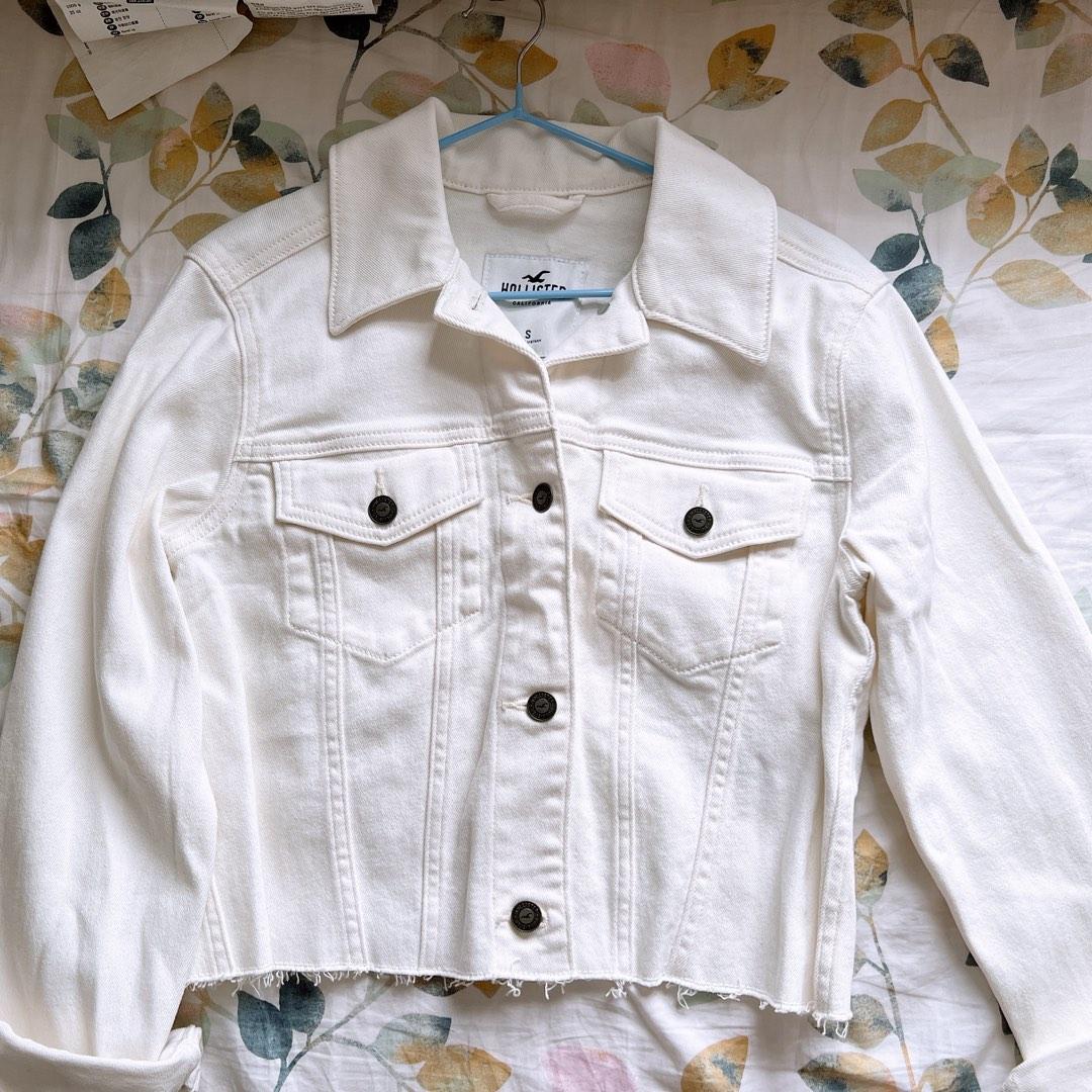 Hollister white sale jean jacket