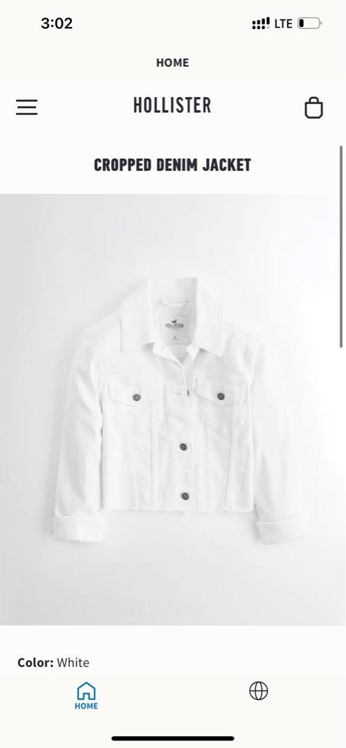 Hollister white denim new arrivals jacket