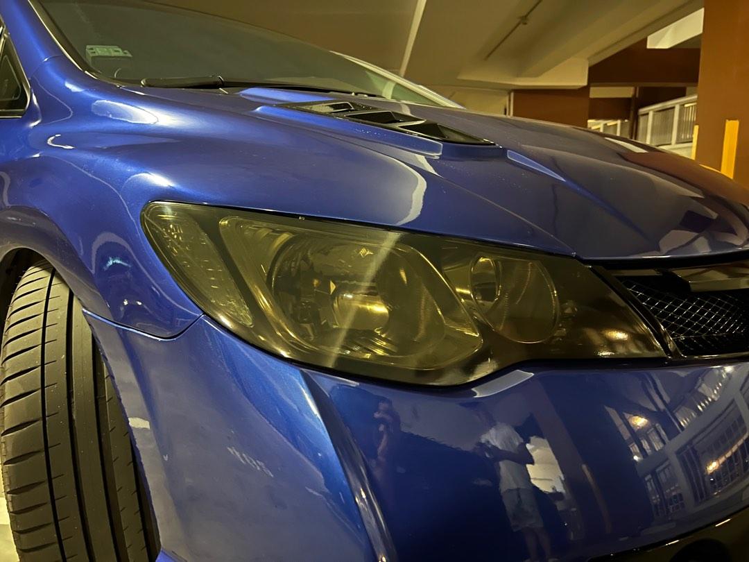 Honda civic fd headlight tint vinyl wrap, Car Accessories, Electronics