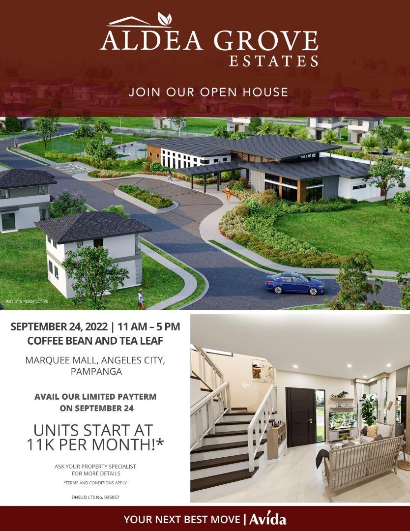 House & Lot for sale in Angeles City Pampanga, the ALDEA GROVE ESTATES OF AVIDA LAND, Property