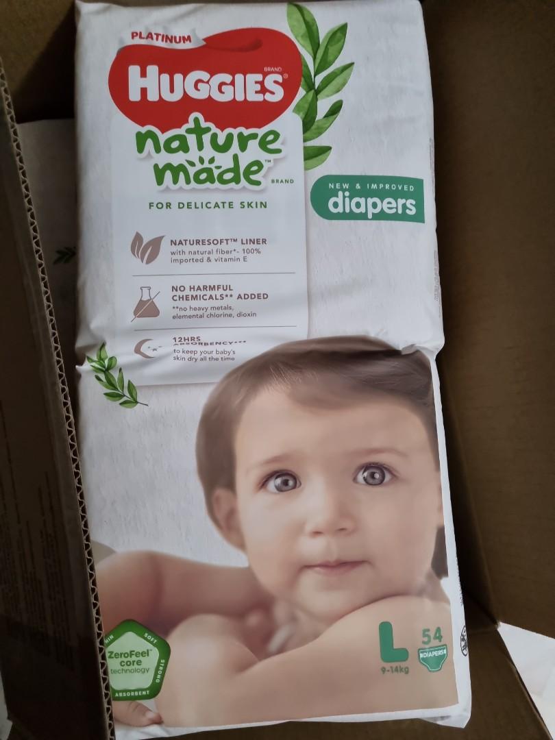 Huggies naturemade diapers L tape, Babies & Kids, Bathing & Changing