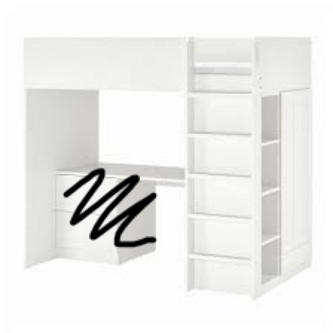 IKEA SMASTAD LOFT BUNK BED *No Desk*, 傢俬＆家居, 傢俬, 床架及床褥 Carousell