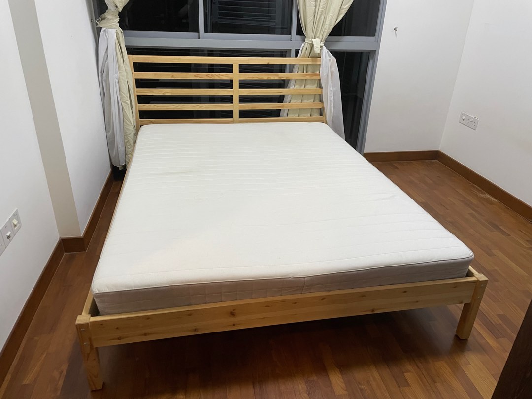 IKEA Tarva Bed Frame Queen Size (disassembled), Furniture & Home Living