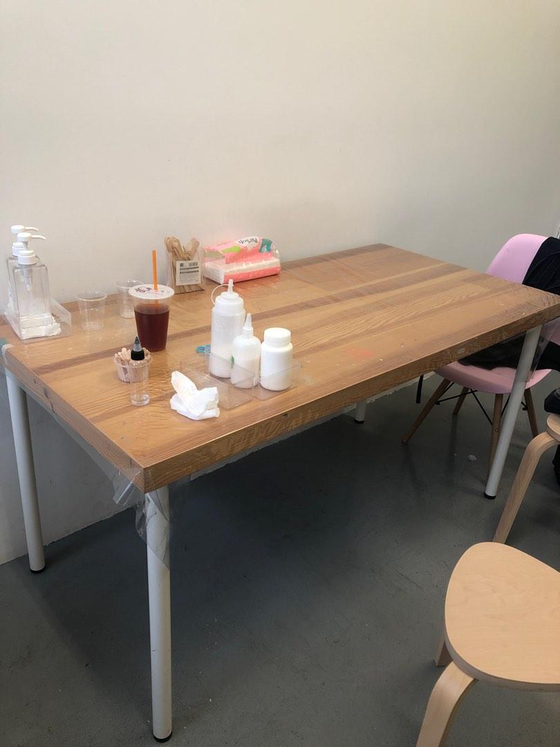 Ikea thick top table with detachable legs, Furniture & Home Living