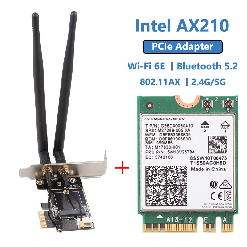 Jual Wifi 6 6E Wireless Card Intel AX210 Bluetooth 5.2 AX AX200 M2 NGFF